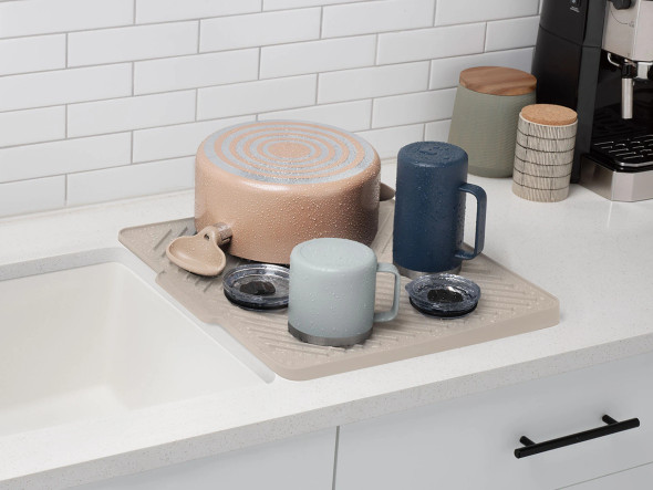 WeatherTech Dish Mat Drain | Drip Dry Dish Drying Mats - Sand