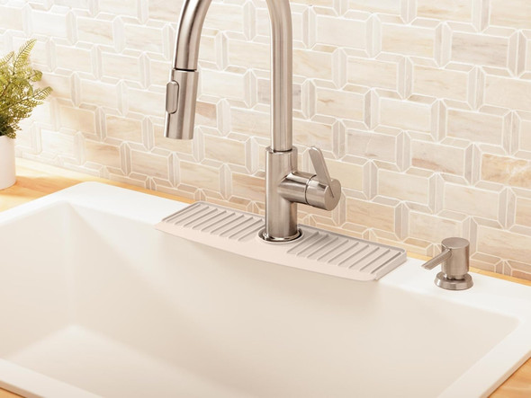 WeatherTech Faucet Mat - Protect Your Kitchen & Bathroom Countertops - Tan/Sand