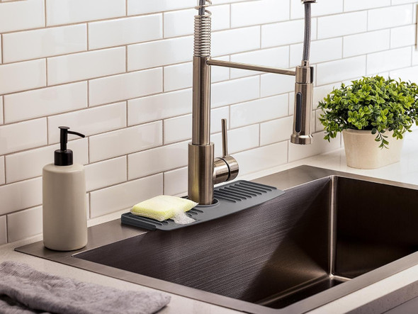 WeatherTech Faucet Mat - Protect Your Kitchen & Bathroom Countertops - Dark Grey/Slate