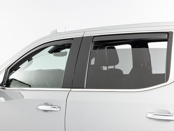 WeatherTech Side Window Deflectors Front & Rear Set | Chevrolet Silverado 1500 & GMC 1500 - Dark Tint