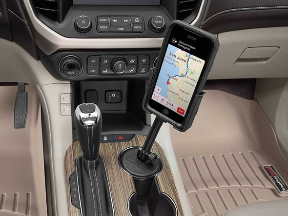 WeatherTech CupFone | Car Phone Holder W/Mobile Mount Extension (Black Billet Knobs)
