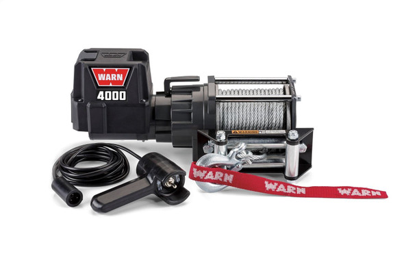 WARN 4000 DC Electric Utility Winch | 94000 | 4000lb 12V Steel Rope Roller Fairlead