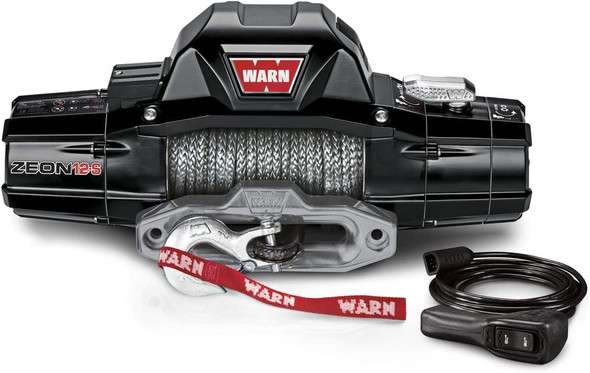 WARN ZEON 12-S 12000lbs 12V Electric Winch | 95950 | Spydura Pro Synthetic Rope & Polished Hawse Fairlead