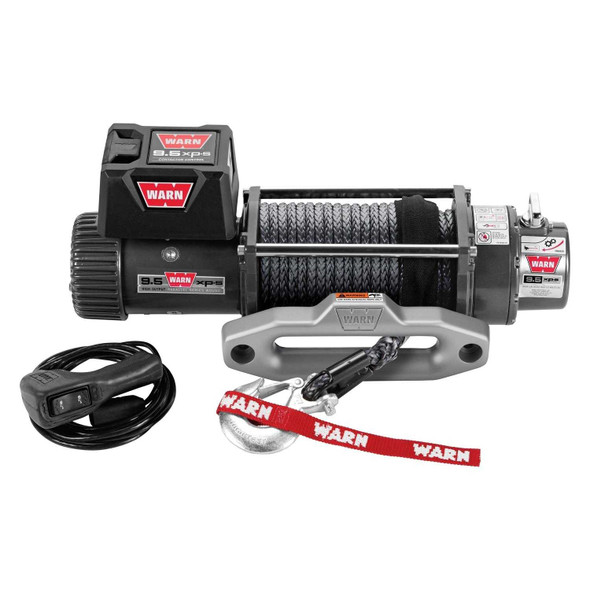 WARN 9.5xp-s 12V 9,500lbs Recovery Winch Spydura Synthetic Rope | 87310 | Polished Aluminium Hawse Fairlead