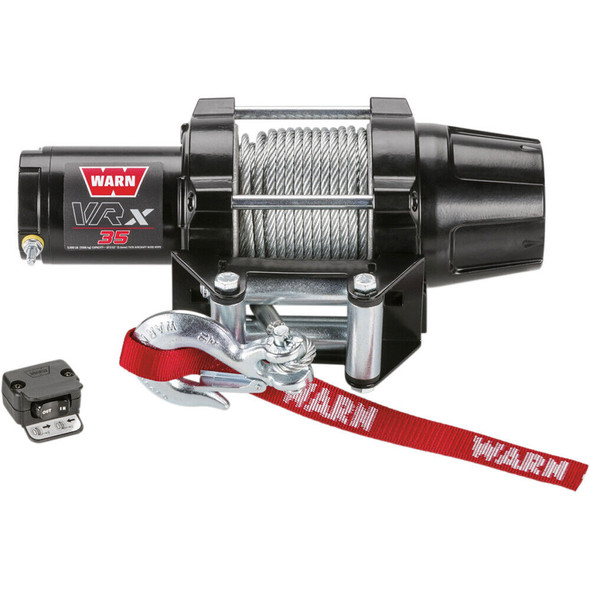 WARN VRX 35 3,500lbs 12V ATV UTV Powersports Winch | 101035 | Steel Rope w/Roller Fairlead