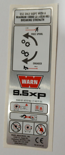 WARN Label Kit for 9.5XP Winch | 68614
