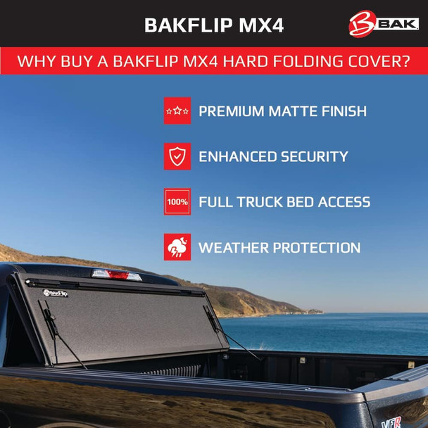 BAK BAKFlip MX4 Hard Folding Tonneau Cover | Fits RAM 1500 DT w/RAMBOX (5'7)