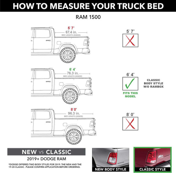BAK BAKFlip MX4 Hard Folding Tonneau Cover | Fits RAM 1500 DT Big Horn (6'4 Bed) w/out RAMBOX