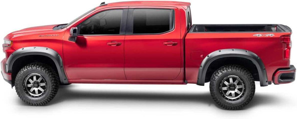 Bushwacker Forge Fender Flares Fits Silverado 1500 Crew Cab ex ZR2 (2021+) - Front & Rear (4PC)