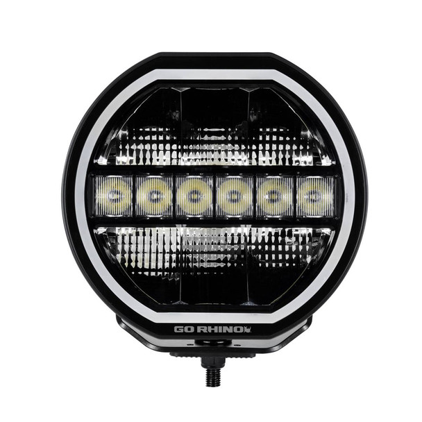 Go Rhino Blackout Series LED Lights - 9" Maxline Hi/Low Beam W/Multi Daytime Running Light