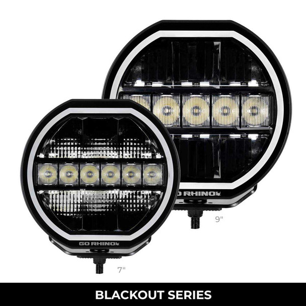 Go Rhino Xplor Blackout Series Maxline Hi/Low LED Round Light | 9"