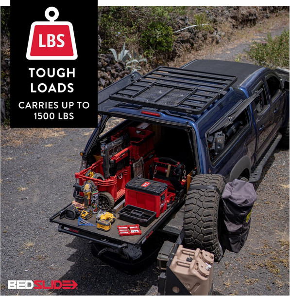 BedSlide 1500 Contractor (65" x 48") Truck Bed Slide Cargo Organizer Storage | Black Edition BedSlide 1500 Contractor (65" x 48") Truck Bed Slide Cargo Organizer Storage | Black Edition