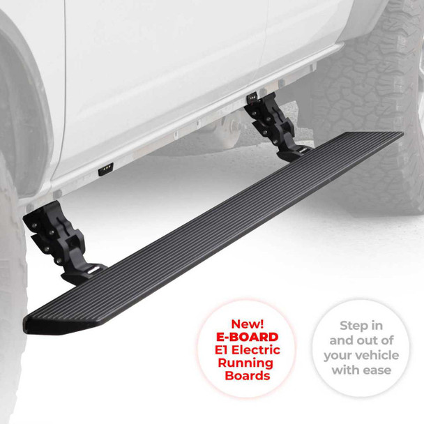 Go Rhino E1 Electric Running Board | Fits Chevrolet Silverado 1500/2500 (2024+) | Textured Black