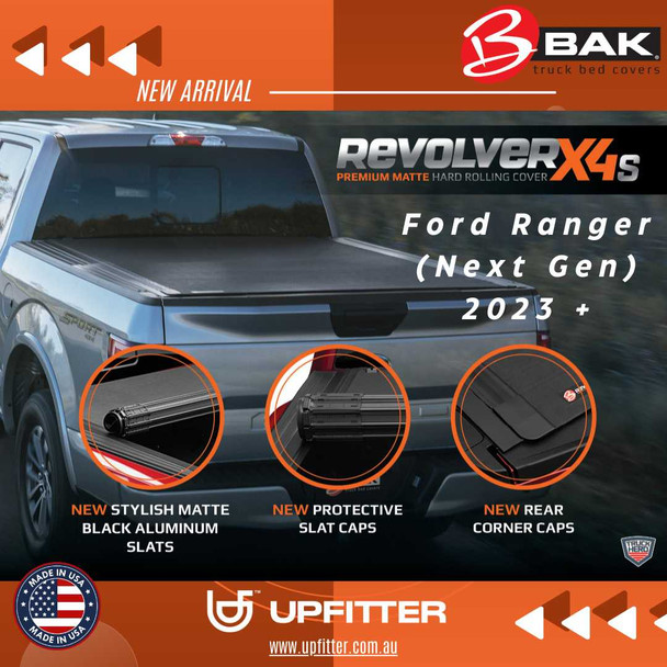 BAK Revolver X4s Hard Rolling Tonneau Cover | Fits Ford Ranger (Next Gen) 2023 + BAK Revolver X4s Hard Rolling Tonneau Cover | Fits Ford Ranger (Next Gen) 2023 +