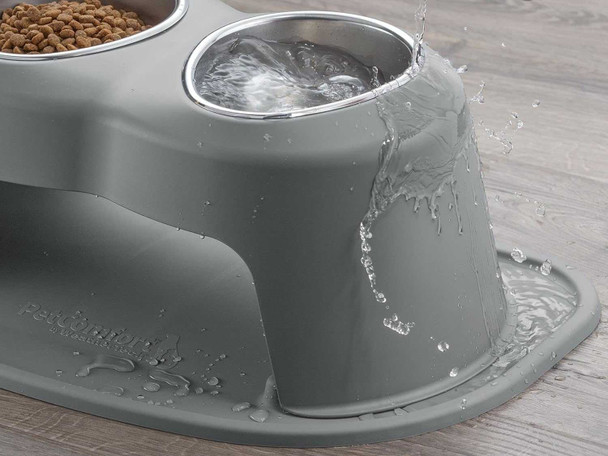 WeatherTech Double High Pet Feeding System | Dog Cat Bowl | BPA-Free Plastic (Grey)