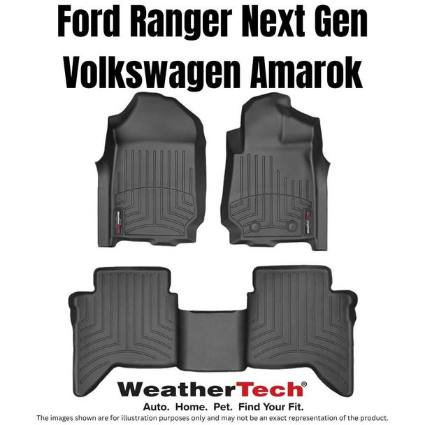WeatherTech FloorLiner | Fits Ford Ranger Next Gen & VW Amarok 2023 + (Front & Rear Set)