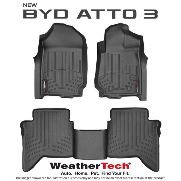WeatherTech FloorLiner | Fits BYD ATTO 3 Floor Mats (Front & Rear Set) WeatherTech FloorLiner | Fits BYD ATTO 3 Floor Mats (Front & Rear Set)
