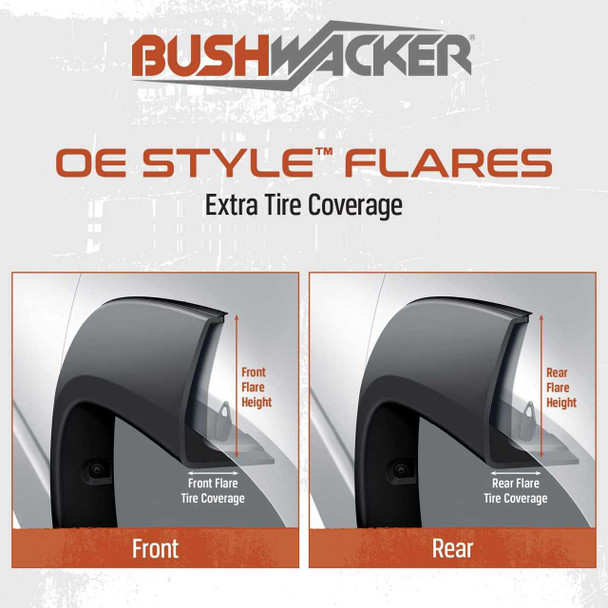 Bushwacker OE Style Fender Flares | Fits Chevrolet Silverado 1500 ex ZR2 - Front & Rear (2019-2024) Bushwacker OE Style Fender Flares | Fits Chevrolet Silverado 1500 ex ZR2 - Front & Rear (2019-2024)