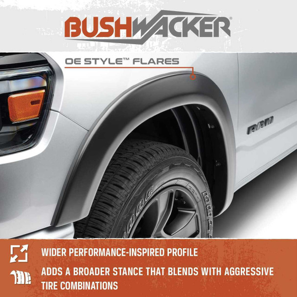 Bushwacker OE Style Fender Flares | Fits Chevrolet Silverado 1500 ex ZR2 - Front & Rear (2019-2024) Bushwacker OE Style Fender Flares | Fits Chevrolet Silverado 1500 ex ZR2 - Front & Rear (2019-2024)