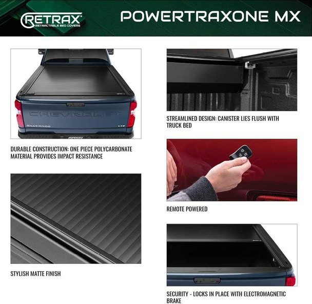 Retrax POWERTRAXONE MX | Electric Polycarbonate Retractable Bed Cover | RAM 1500 DT 5'7' Crew Cab w/out RAMBOX
