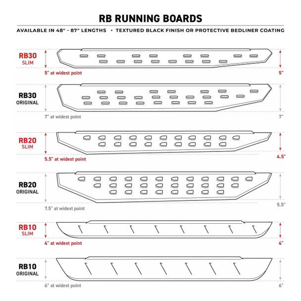 Go Rhino RB10 Running Boards, Side Steps | Ford Ranger PX3/Next Gen (2022+) | Textured Black