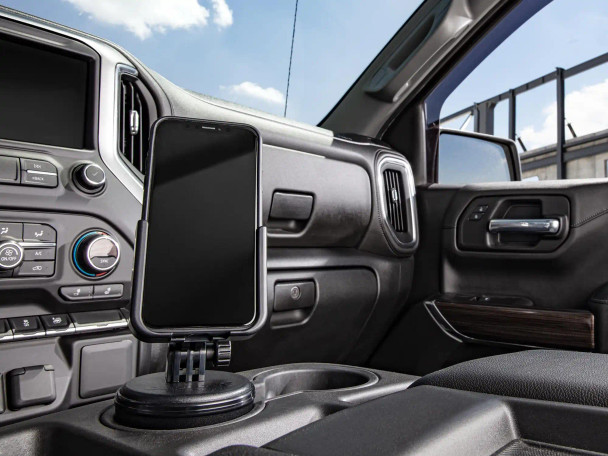 WeatherTech CupFone Two View Universal Cup Phone Holder Cradle Mount - Black Plastic Knobs