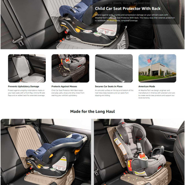 Weathertech Child Car Seat Protector with Seat Back - Black Weathertech Child Car Seat Protector with Seat Back - Black
