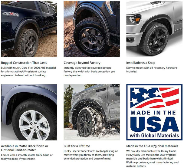 Husky Liners OE-Style Fender Flares Black Smooth Finish 4-Piece Set | RAM 1500 DT (2019-2025) Husky Liners OE-Style Fender Flares Black Smooth Finish 4-Piece Set | RAM 1500 DT (2019-2025)