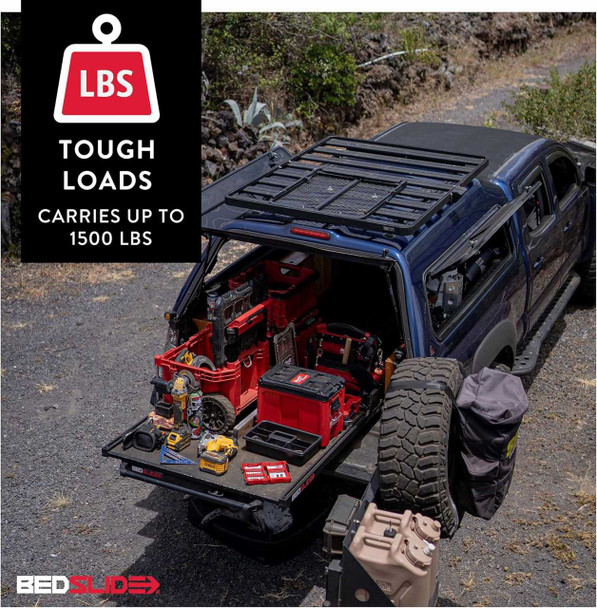 BedSlide 1500 Contractor (68" x 48") Truck Bed Slide Cargo Organiser Storage (Black)