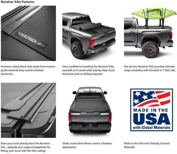BAK Revolver X4TS Hard Rolling Truck Bed Tonneau Cover w/ T-Slot Rails | RAM 1500/2500 6'4 Bed w/o Rambox (Excludes Big Horn)