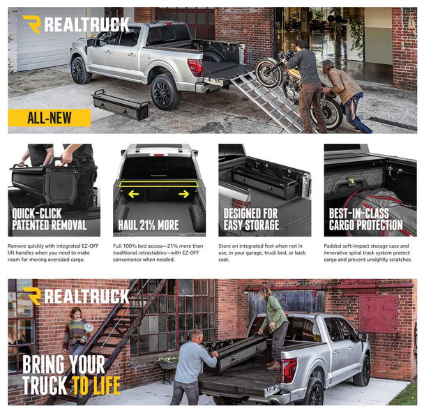 RealTruck RetraxPRO EZ-OFF FRC-4000 Retractable Manual Tonneau Cover w/T-Slot Rails | Chevrolet Silverado 2500 6'10 Bed (2023+)