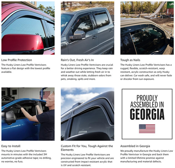 Husky Liners Low Profile Ventvisor, Rain Guards | RAM 1500 DT (2021+) - 4PC Smoke
