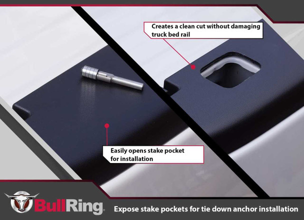 Bull Ring Hidden Pocket Router Bit for Truck Bed Tie Down Anchors Rail Cap Trim