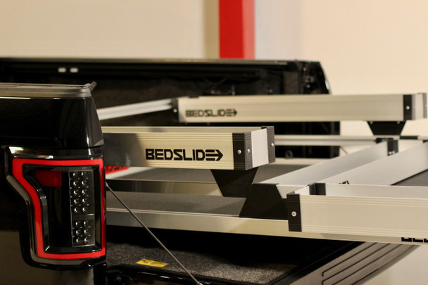 BedSlide Complete Bed Bin Kit (5pc) | Truck Bed Slide Cargo Organizer Storage (Silver)