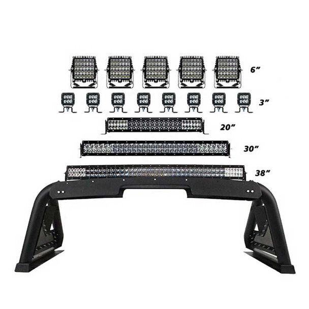 Go Rhino Sport Bar 2.0 with Power Actuated Retractable Light Mount | Toyota Hilux / Isuzu D-Max | Textured Black