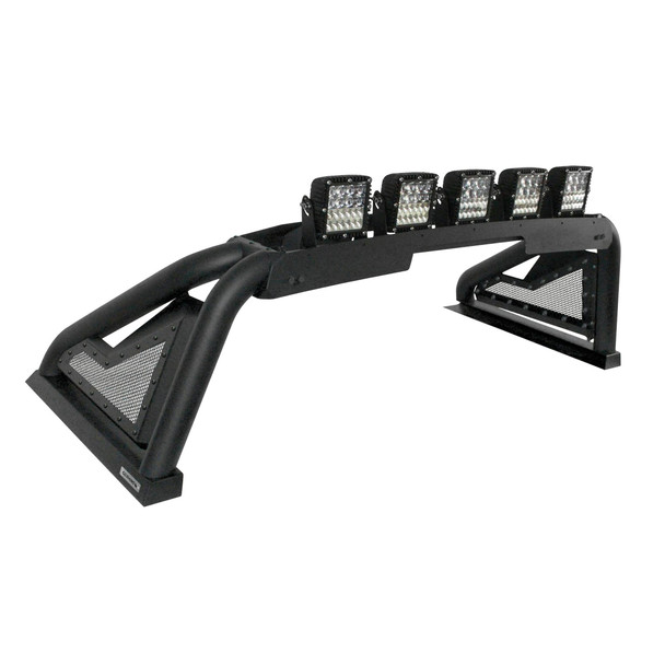 Go Rhino Sport Bar 2.0 with Power Actuated Retractable Light Mount | Toyota Hilux / Isuzu D-Max | Textured Black