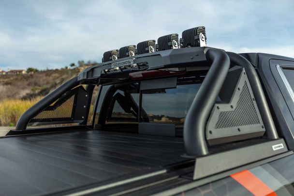 Go Rhino Sport Bar 2.0 with Power Actuated Retractable Light Mount | Toyota Hilux / Isuzu D-Max | Textured Black