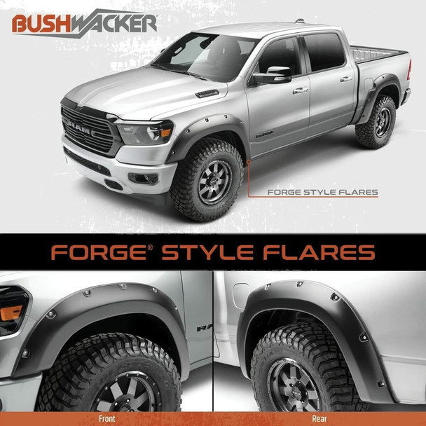 Bushwacker Forge Fender Flares Fits RAM 1500 DT Crew Cab (2021+) - Front & Rear (4PC)