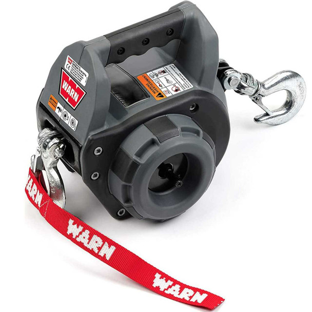 WARN 750lbs Handheld Portable Drill Powered Winch 40' (12. 2 m) Steel Rope - 101570