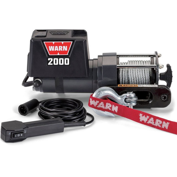 WARN 2000 DC 12V Electric Utility Winch 2000lb | 92000 | Steel Rope Hawse fairlead