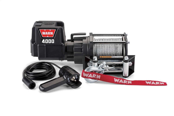 WARN 4000 DC Electric Utility Winch | 94000 | 4000lb 12V Steel Rope Roller Fairlead WARN 4000 DC Electric Utility Winch | 94000 | 4000lb 12V Steel Rope Roller Fairlead