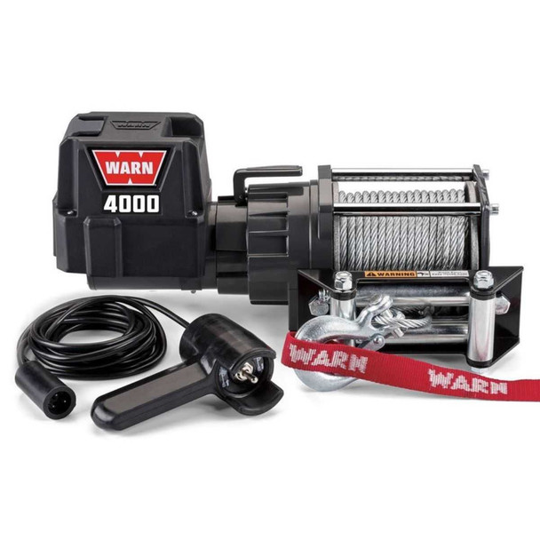 WARN 4000 DC Electric Utility Winch | 94000 | 4000lb 12V Steel Rope Roller Fairlead WARN 4000 DC Electric Utility Winch | 94000 | 4000lb 12V Steel Rope Roller Fairlead