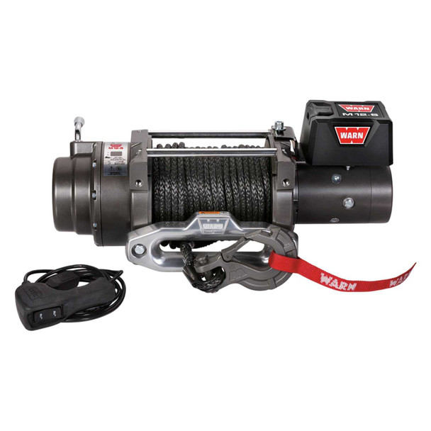 WARN M12-S 12000lb Recovery Electric Winch | 97720 | 12V Spydura Synthetic Rope & Hawse Fairlead