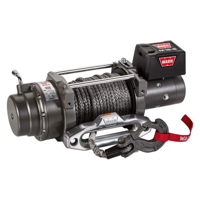 WARN M15-S Recovery Electric Winch | 97730 | 15000lb 12V Spydura Pro Synthetic Rope & Hawse Fairlead