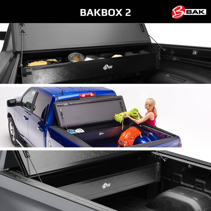 BAK BAKBox 2 Toolbox | Tonneau Tool Pickup Truck Box | Cargo Carrier Organizer Storage