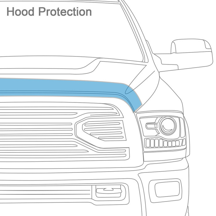 AVS Aeroskin II Hood Shield Bonnet Protector Flush Mount | RAM 1500 DS | Non-Sports