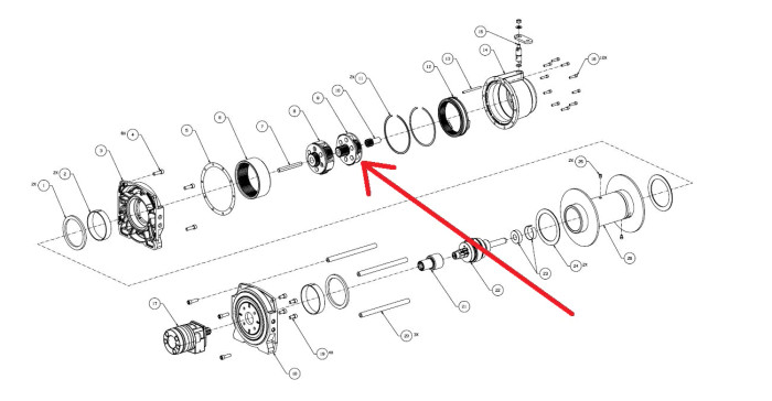 WARN Carrier Assembly Stage 2 For Series 9 Hydraulic Winch (1x 18598) | 98551