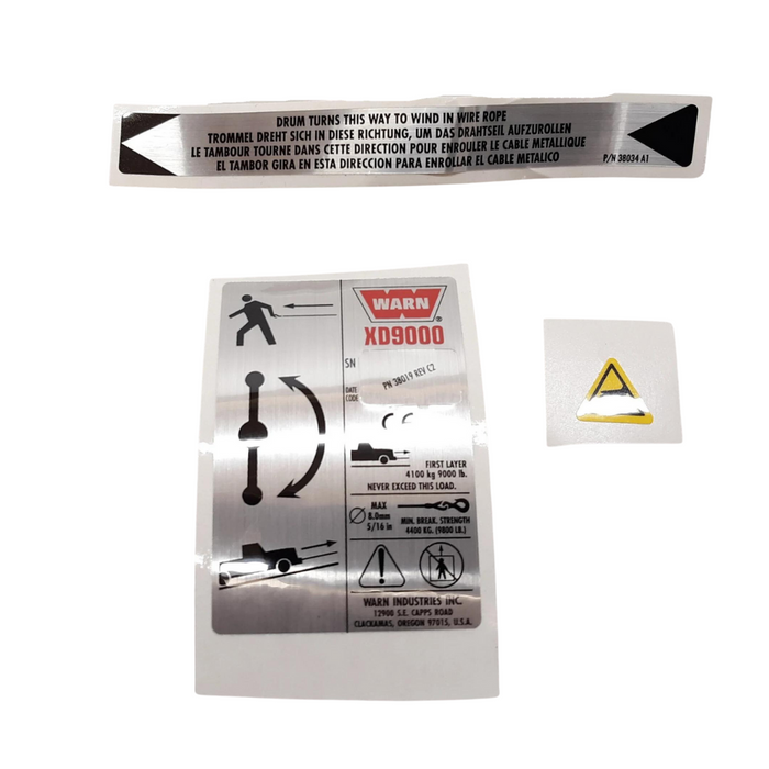 WARN Label Decal kit for XD9000 Winch | 38306