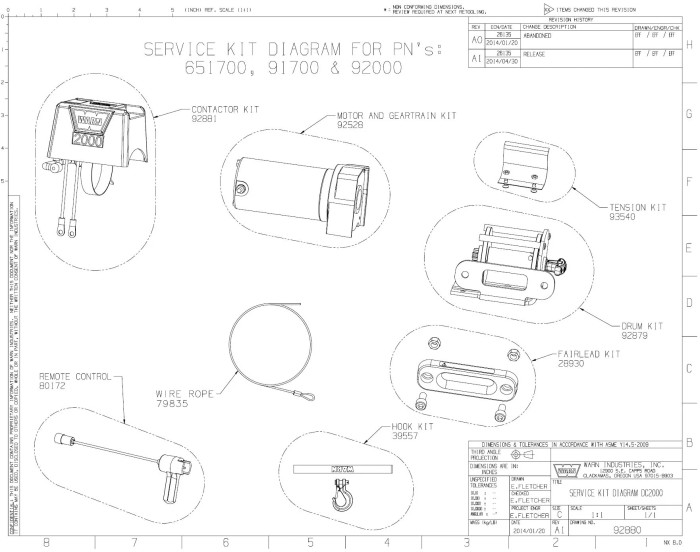 WARN Drum & Fairlead Kit For DC2000 Industrial Hoist With Fairlead | 92879