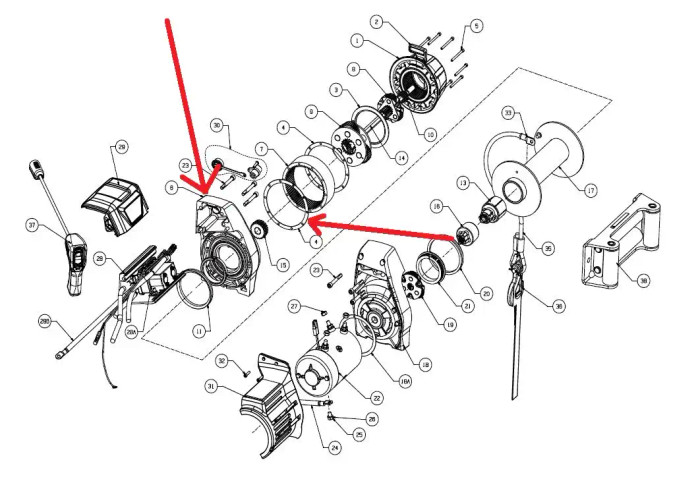 WARN Gear End Drum Support With Housing Gasket for 9.5cti, 9.5cti-s Winch | 86684